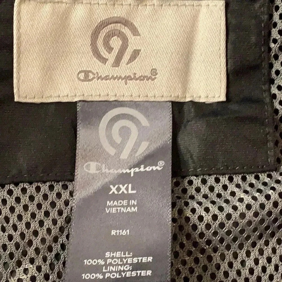 Champion Packable Windbreaker Jacket Ebony Black XXL - Picture 8 of 10